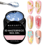 Makartt Gel per Nail Art 3D - Gel per Colla con Strass 15G per Portachiavi per Unghie, Gel per Scultura per Unghie Multifunzionale per Design delle Unghie Fai da Te, Scultura per Unghie Modellazione delle Unghie a Casa (Trasparente)