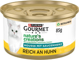 Gourmet Nature's Creations Heart Sauce Mousse Cibo umido per gatti, ricco di pollo, confezione da 12 (12 x 85 g)