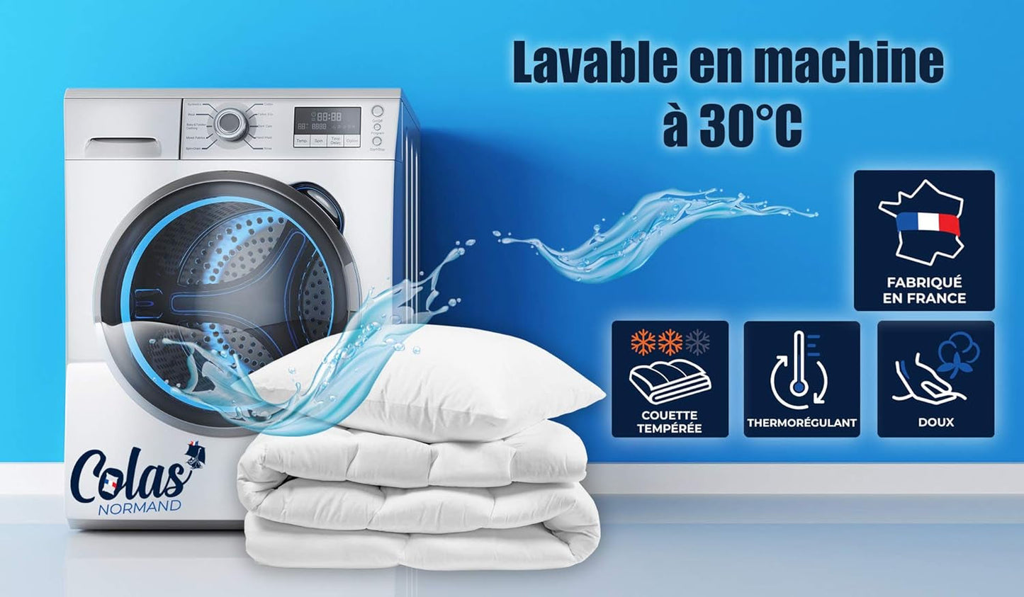 COLAS NORMAND Trapunta Termoregolante, Cool In, Temperato, 140 X 200 Cm, Sudore, Ventilazione Ottimale, 100% percalle, Fresh Feel, Francese, 53130255, Trapunte e Piumini Bianchi Naty Shop