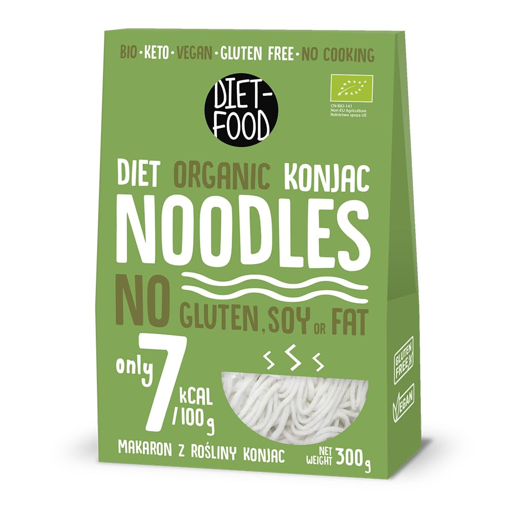 DIET-FOOD Riso istantaneo Shirataki Konjac biologico, a basso contenuto di carboidrati, a basso contenuto calorico, vegano, senza grassi, senza soia, senza glutine, cheto friendly, dimagrante, 300 grammi