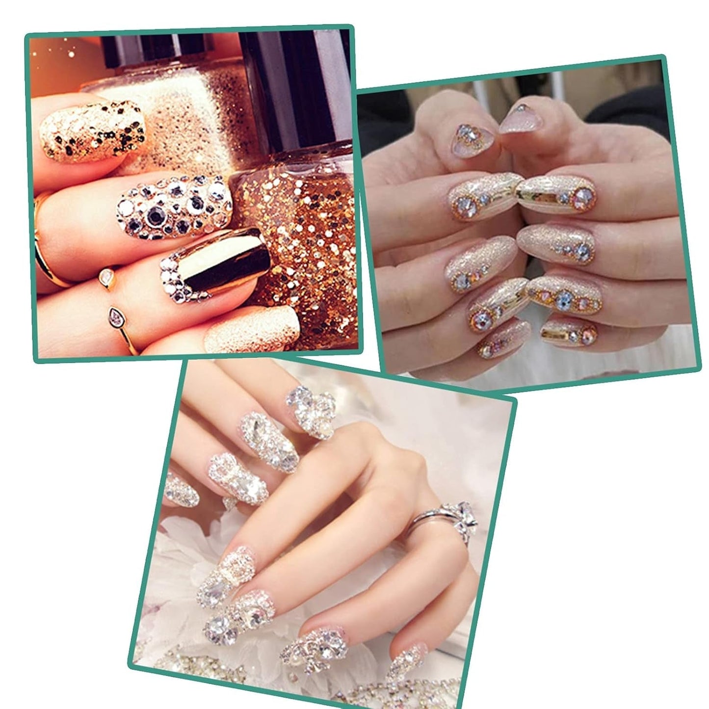 ANNYA 4000 Pezzi Strasssteine ​​​​Nägel Nail Art Strasssteine ​​​​Dekorationen Nagelsteine ​​Für Nail Art Zubehör e Klare Kristall Strasssteine ​​​​Handwork con Pick Up Pinzette e Strass Picker Dotting Pen…