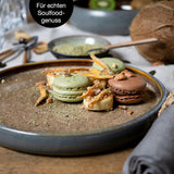Moritz & Moritz SOLID Servizio stoviglie stoneware 24 pezzi per 6 - servizio stoviglie per 6 composto da 6 piatti piani, 6 piattini, 6 piatti piani e 6 tazze con manici