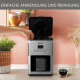 Macchina per caffè espresso con filtro Krups KM442D Premium | 10-15 tazze | 1000 watt | programmabile | funzione mantieni caldo | acciaio inossidabile | nero