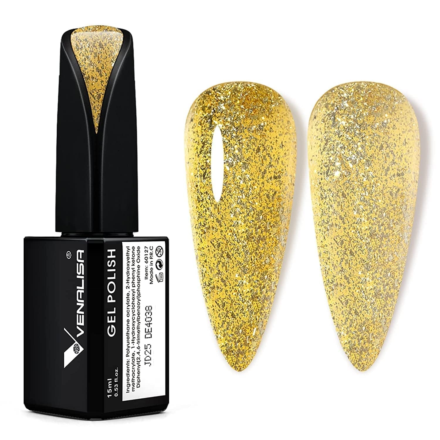 VENALISA Smalto per unghie UV arancione corallo 15ml Smalto per unghie gel per lampada UV per unghie Modelli di smalto gel arancione corallo trasparente per design delle unghie fai da te