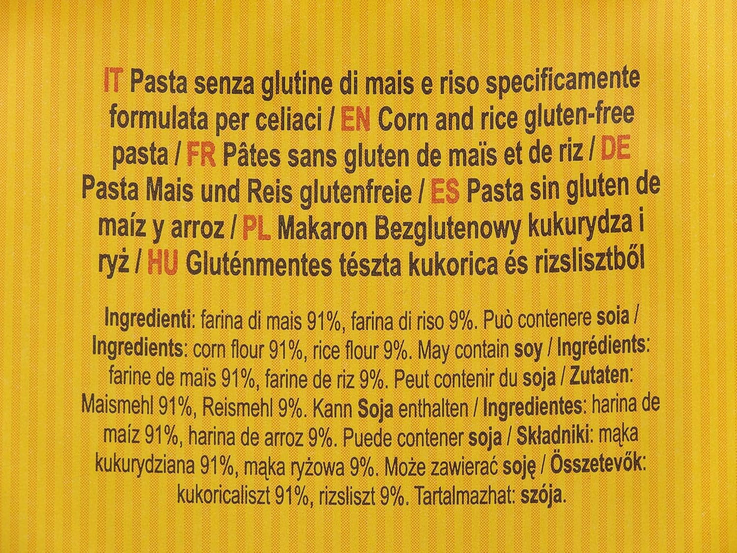 Pasta stella Dialsi, pasta di mais e riso senza glutine, cotta al bronzo, ingredienti 100% italiani, senza additivi, cuoce in 8-9 minuti, confezione da 300g