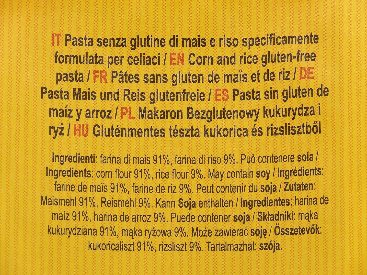 Pasta stella Dialsi, pasta di mais e riso senza glutine, cotta al bronzo, ingredienti 100% italiani, senza additivi, cuoce in 8-9 minuti, confezione da 300g