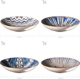 MÄSER 934017 Iberico Blue Servizio da tavola per 4 persone, 12 pezzi, stile moresco, vari design vintage in bianco e blu, ceramica