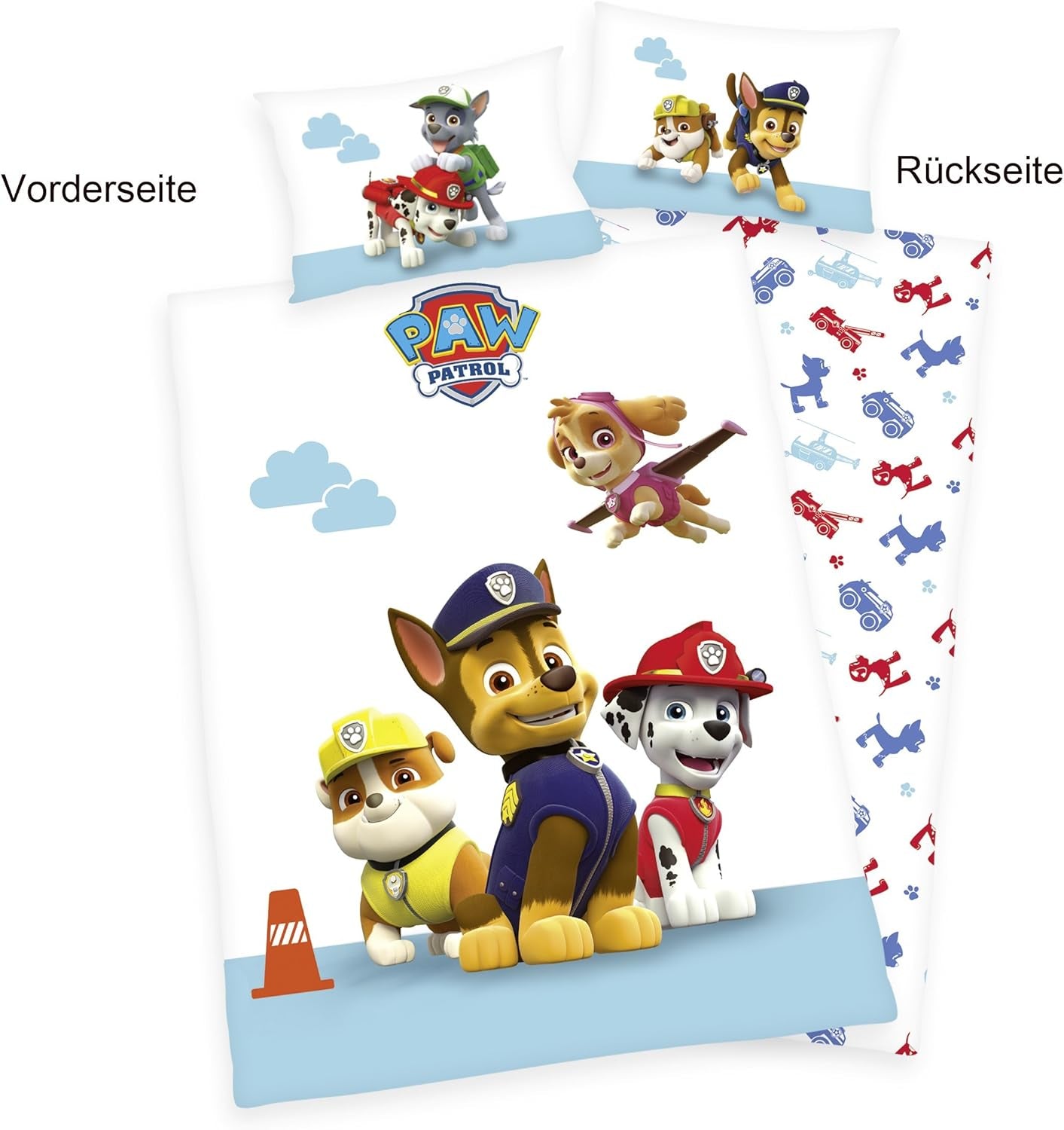 Set biancheria da letto per bambini PAW Patrol, reversibile Biancheria da letto - bambini Naty Shop