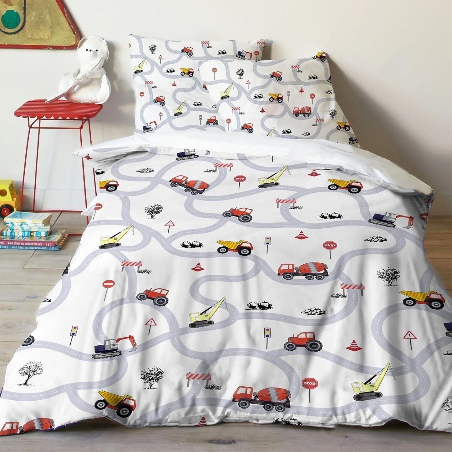 Biancheria letto per ragazzi, vari modelli Biancheria letto - bambini Naty Shop Auto 135X200 cm + 80X80 cm