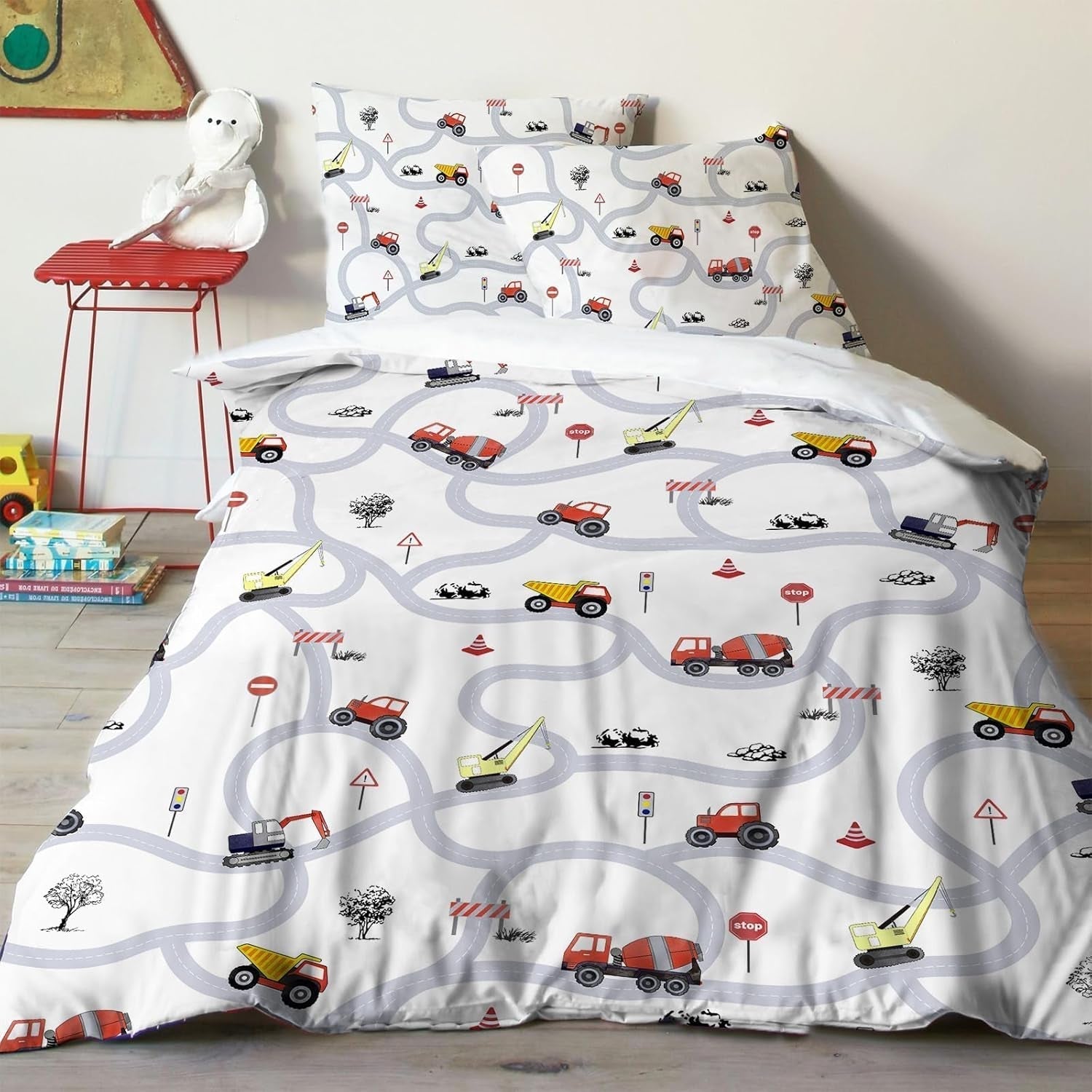 Biancheria letto per ragazzi, vari modelli Biancheria letto - bambini Naty Shop Auto 135X200 cm + 80X80 cm