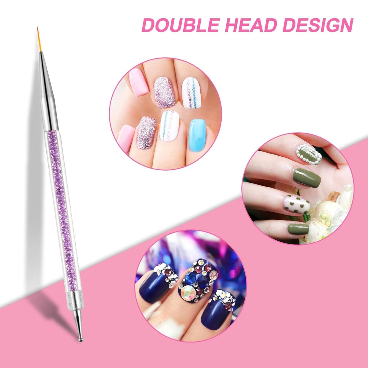 Pinsel per nail art Sularpek, 5 Stück Nageldesign Pinsel, Strumenti per punteggiare Nail Art, Pinsel per nail art, Zum Herstellen Von Nagellack, Punktieren, Feinmalerei, DIY