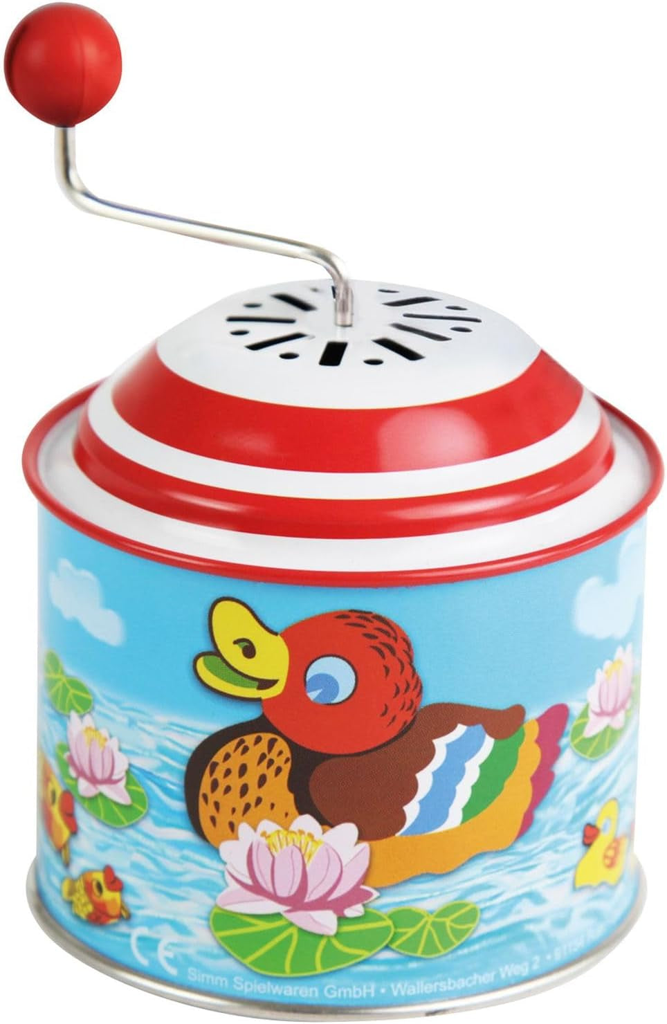 LENA 52761 Carillon dei piccoli anatroccoli, carillon ca. 10,5 x 7,5 cm Carillon in latta con melodia Carillon in metallo Organo a botte per 18 mesi Carillon con motivo a papera per bambini Carillon colorato Bebe Naty Shop Toys Titolo predefinito