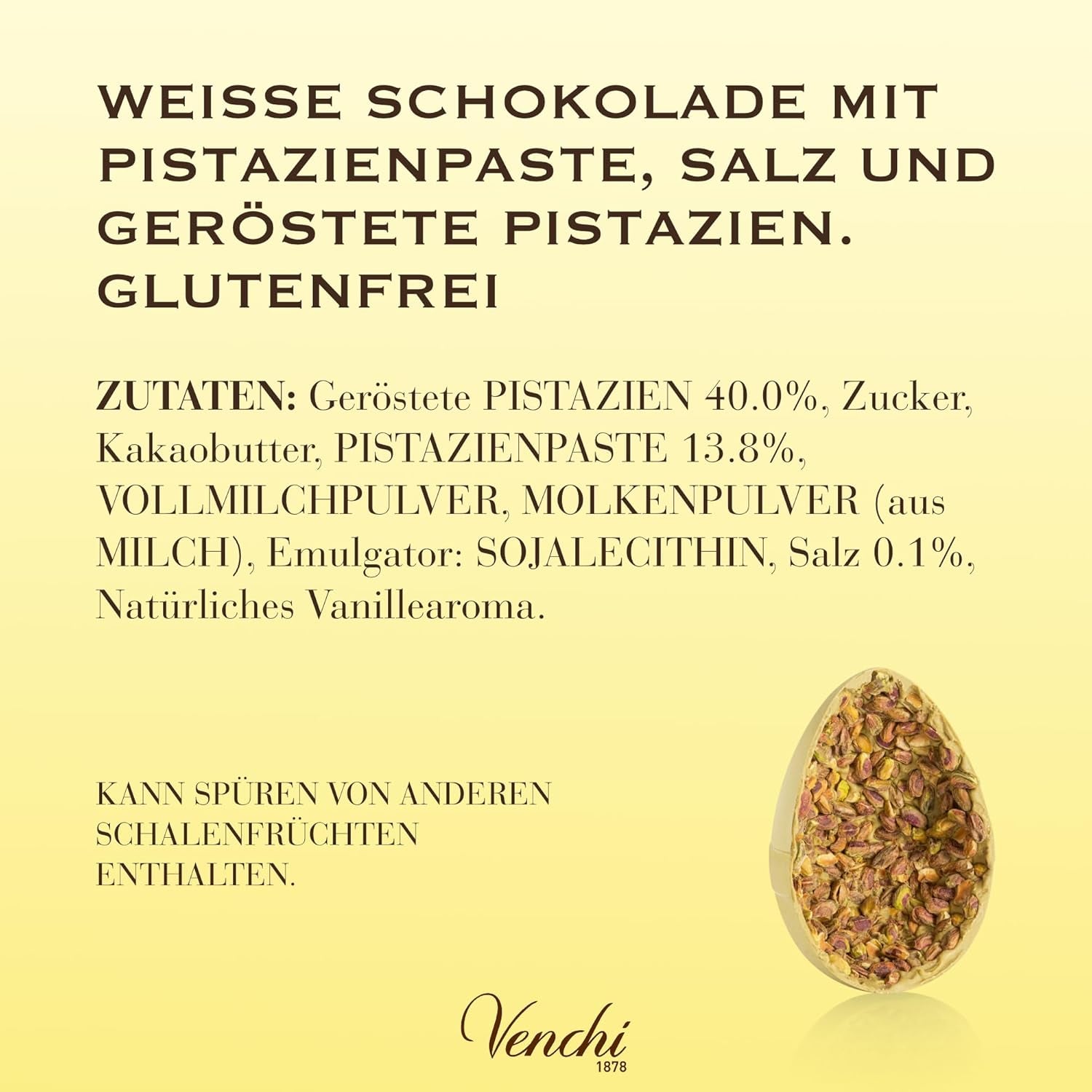 Venchi - Uovo di cioccolato, gusto pistacchio, con pistacchio intero, con sorpresa, senza glutine, 500g, collezione Pasqua, idea regalo