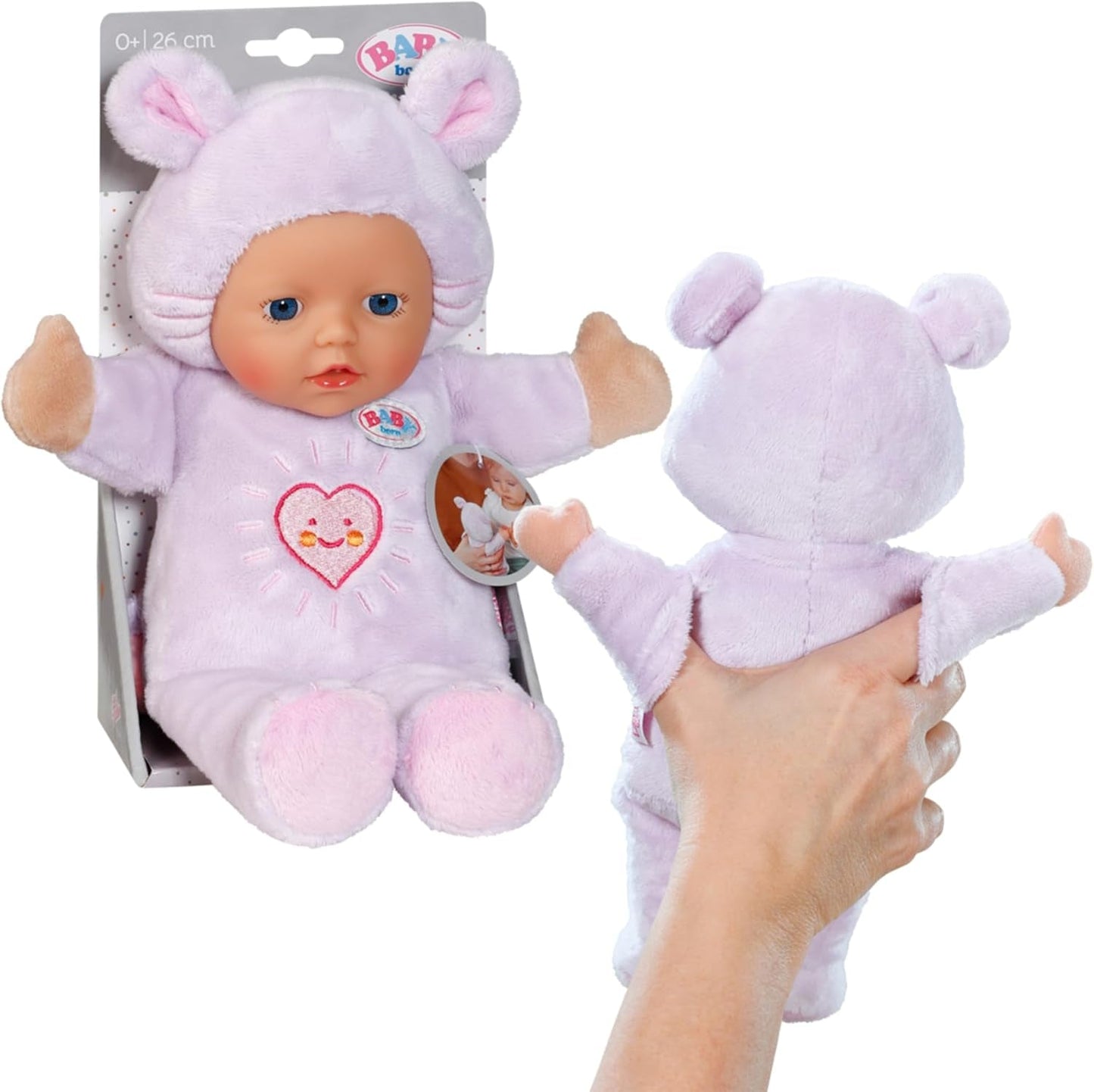 Baby Born for Babies Mouse Morbida, 26 cm, con Orecchie e Tasche per le Dita, per Neonati, 836590 Zapf Creation, Rosa