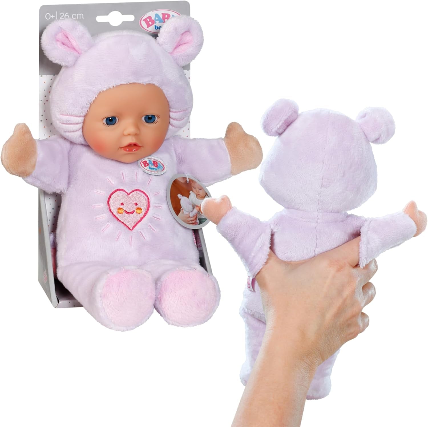 Baby Born for Babies Mouse Morbida, 26 cm, con Orecchie e Tasche per le Dita, per Neonati, 836590 Zapf Creation, Rosa