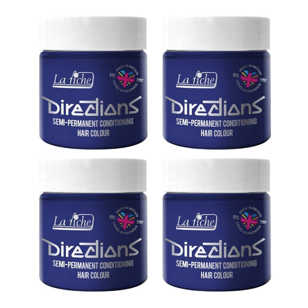 Indicazioni colorazione semipermanente per capelli scatola da 100 ml confezione da 4 (Pillarbox Red) Naty Shop Tintura per capelli Neon blue 100 Ml (confezione da 4)