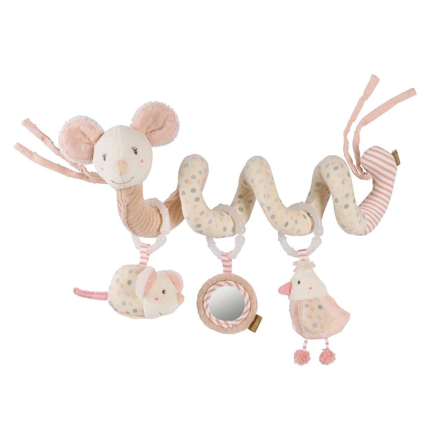 Fehn Activity Spiral Dino - giocattolo per passeggino spingi e tira - dinosauro per lettino, parco giochi, passeggino e seggiolino auto - gioco di attività motoria per neonati e bambini da 0+ mesi Baby Toys Naty Shop Mouse