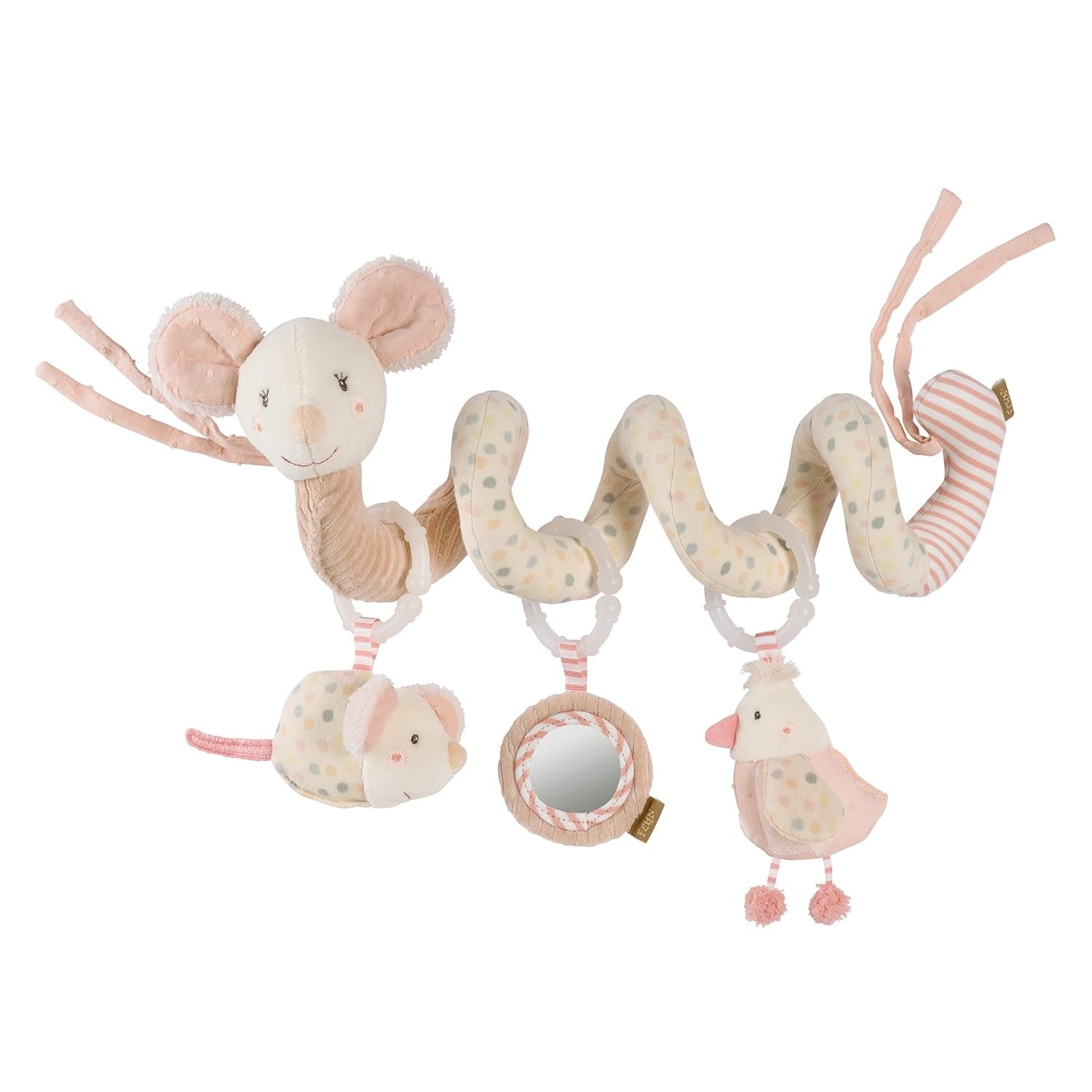 Fehn Activity Spiral Dino - giocattolo per passeggino spingi e tira - dinosauro per lettino, parco giochi, passeggino e seggiolino auto - gioco di attività motoria per neonati e bambini da 0+ mesi Baby Toys Naty Shop Mouse