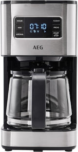 Macchina per caffè espresso AEG Deli 5, 1,5 l, timer programmabile, funzione di mantenimento in caldo, arresto di sicurezza, indicatore del livello dell'acqua, dosaggio ottimale, funzione antigoccia, acciaio inossidabile, CM5-1-6ST