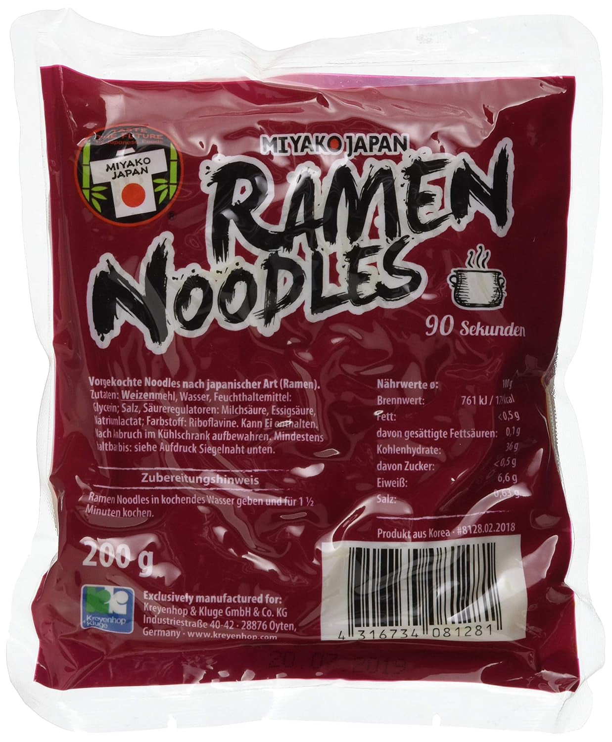 MIYAKO Tagliatelle Ramen in stile giapponese, 200 g