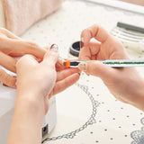 Set di 6 pins per nail art, set di pinsel dal design doppio, set di pinsel per nail art in acrilico Strumento per punteggiare i pinsel per nail art per nail art fai da te (con 1 pezzo di ricambio)