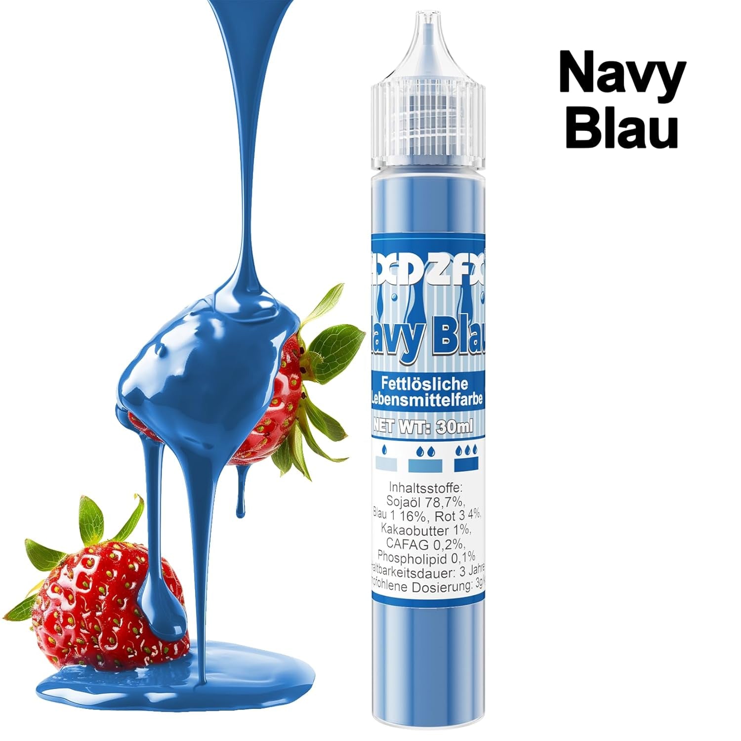 Colorante alimentare liposolubile - Colorante alimentare concentrato a base di olio da 30 ml per set di coloranti alimentari al cioccolato per decorazione di torte, fondente, crema al burro, dolci al forno, artigianato (Blu Navy)