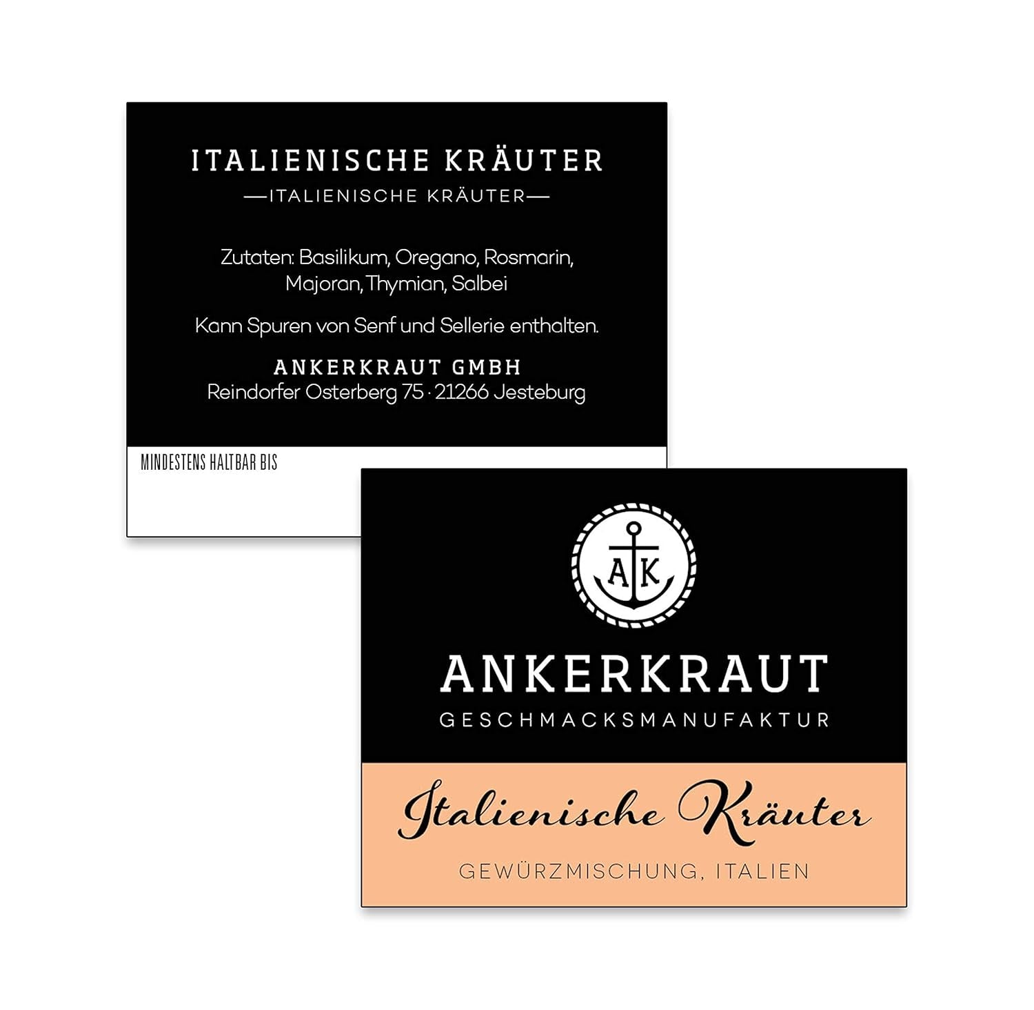 Ankerkraut Italienische Kräuter, mediterranes Universalgewürz für Pasta, Pizza und Salade, 25 g in Korkenglas