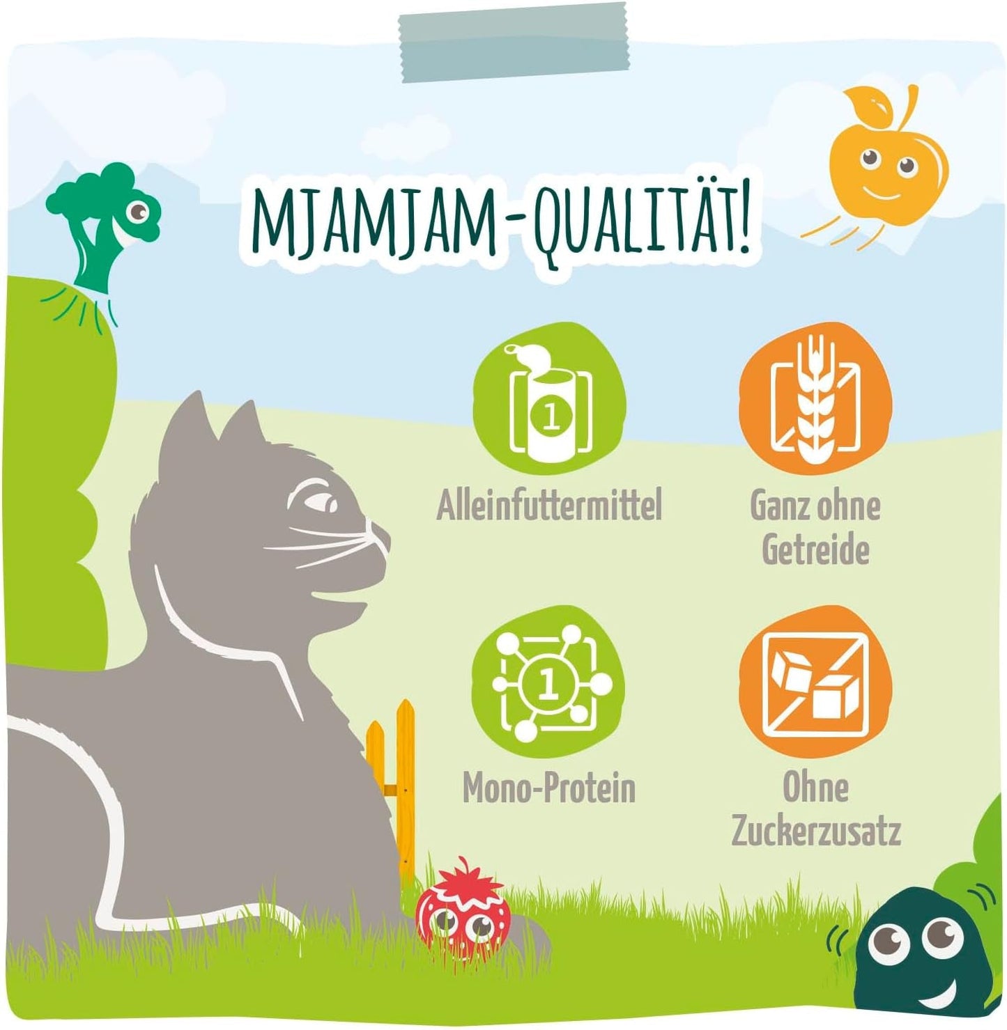 MjAMjAM - Premium Nassfutter für Katzen - Chicks & Friends Box, confezione da 9 (9 x 300 g), getreidefrei mit extra Fleisch