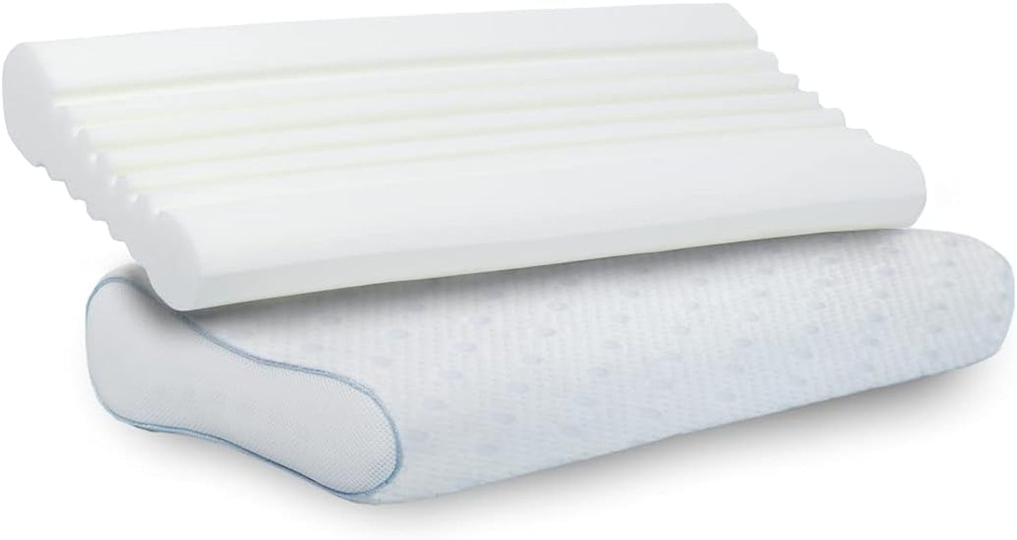 PARADIES Cuscino cervicale 40X80 Cm - Revita Ergonomic - Certificato IGR, Cuscino ergonomico per il sostegno del collo Altezza: 10 Cm Cuscini ortopedici cervicali Naty Shop Paratex Ergonomic
