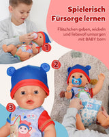 BABY Born Jonas - bambola baby 43 cm - 10 funzioni inclusi accessori e materasso - Funziona completamente senza batterie - Adatto a bambini dai 3 anni in su