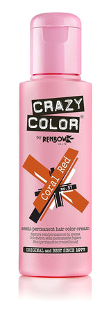 GO TOXIC Crema colorante semipermanente UV per capelli, 100 ml (1 confezione) Tintura per capelli Naty Shop 57 rosso corallo 100 Ml (1 confezione)