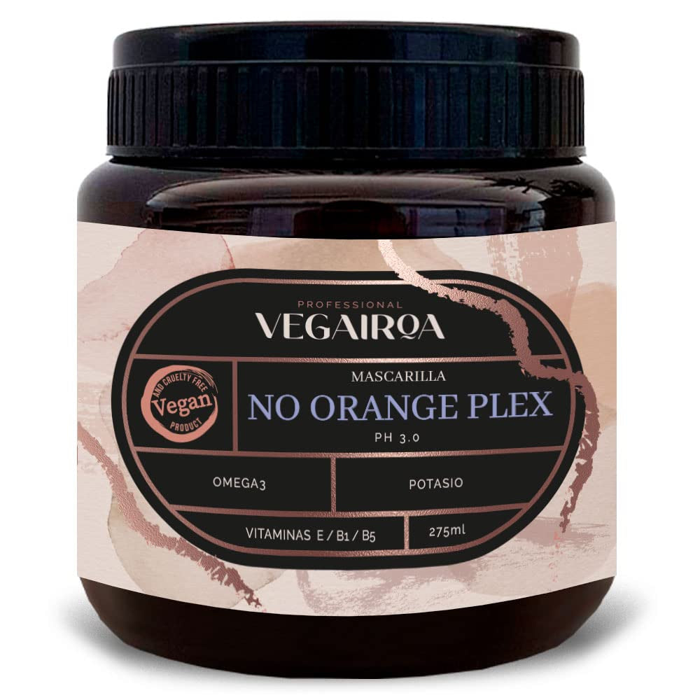 VEGAIROA - No Orange Plex Mask - Maschera che neutralizza i toni arancioni - Cura idratante profonda - Prodotto professionale per parrucchieri vegani - 300g Naty Shop Hair Mask Titolo predefinito