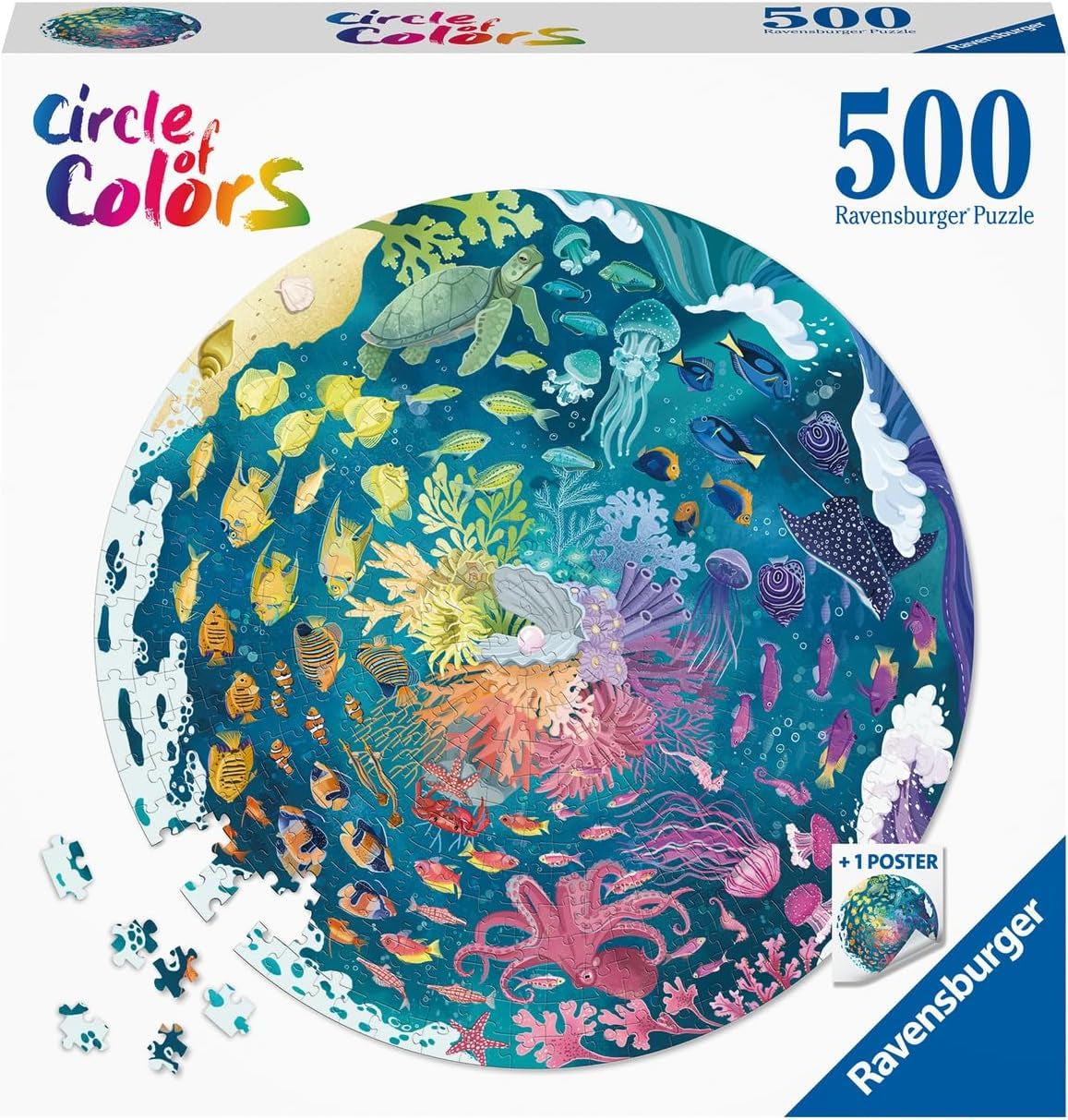 Ravensburger Puzzle 17170 Cerchio di colori - Puzzle Oceano e Sottomarino 500 pezzi Puzzle Naty Shop