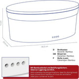 Portapane Kela con fori di ventilazione, portapane in ceramica, SALENA, ciotola per il pane, bianco, 36,5 x 23,5 x 14 cm Contenitori per alimenti Naty Shop