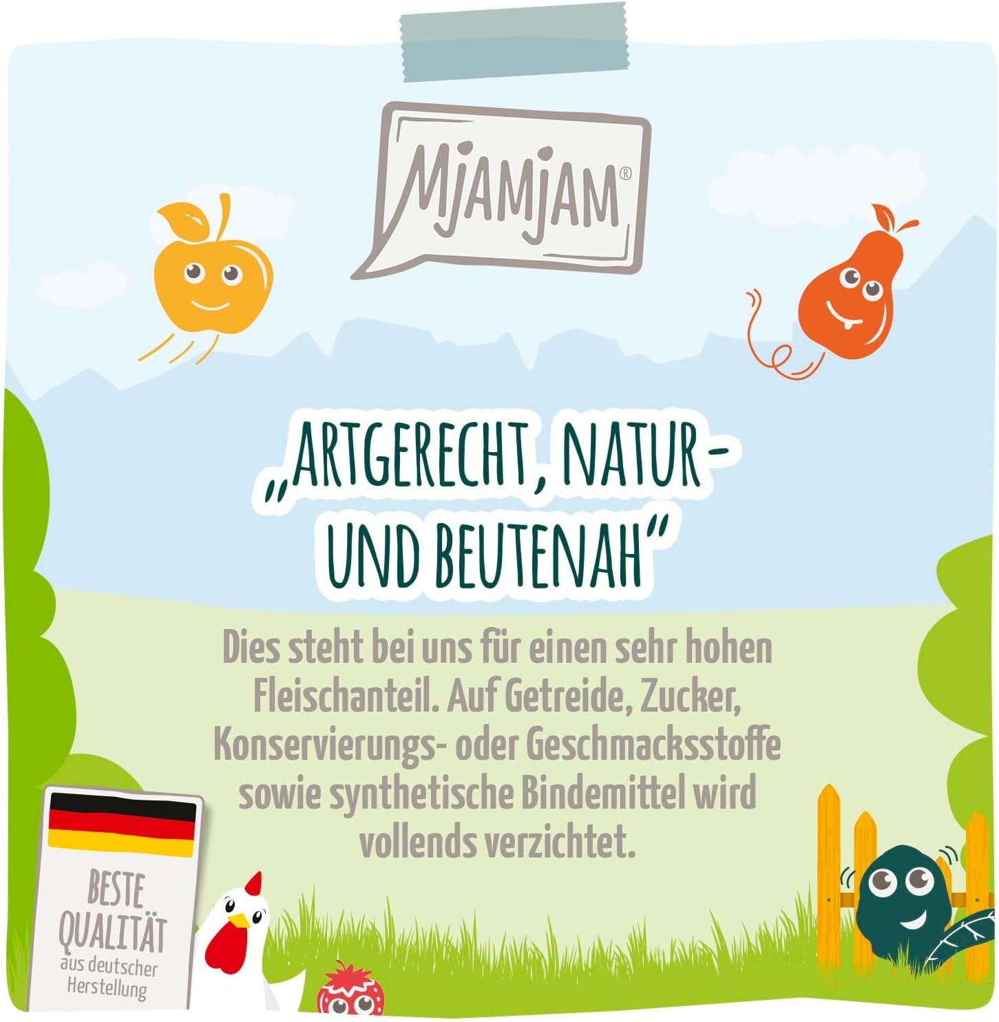 MjAMjAM - Premium Nassfutter für Katzen - Chicks & Friends Box, confezione da 9 (9 x 300 g), getreidefrei mit extra Fleisch