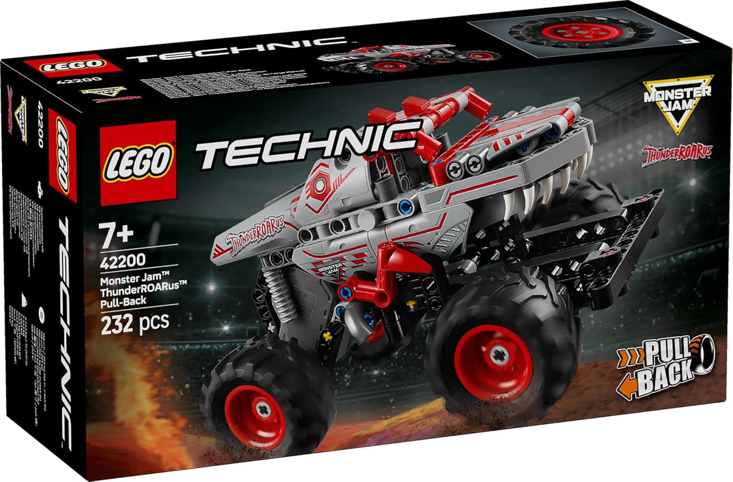 LEGO Technic Monster Jam Thunderroarus Giocattolo retrattile Monster Truck Giocattolo da costruzione per bambini Regalo per ragazzi e ragazze dai 7 anni in su 42200 Set da costruzione Besuche den LEGO-Store