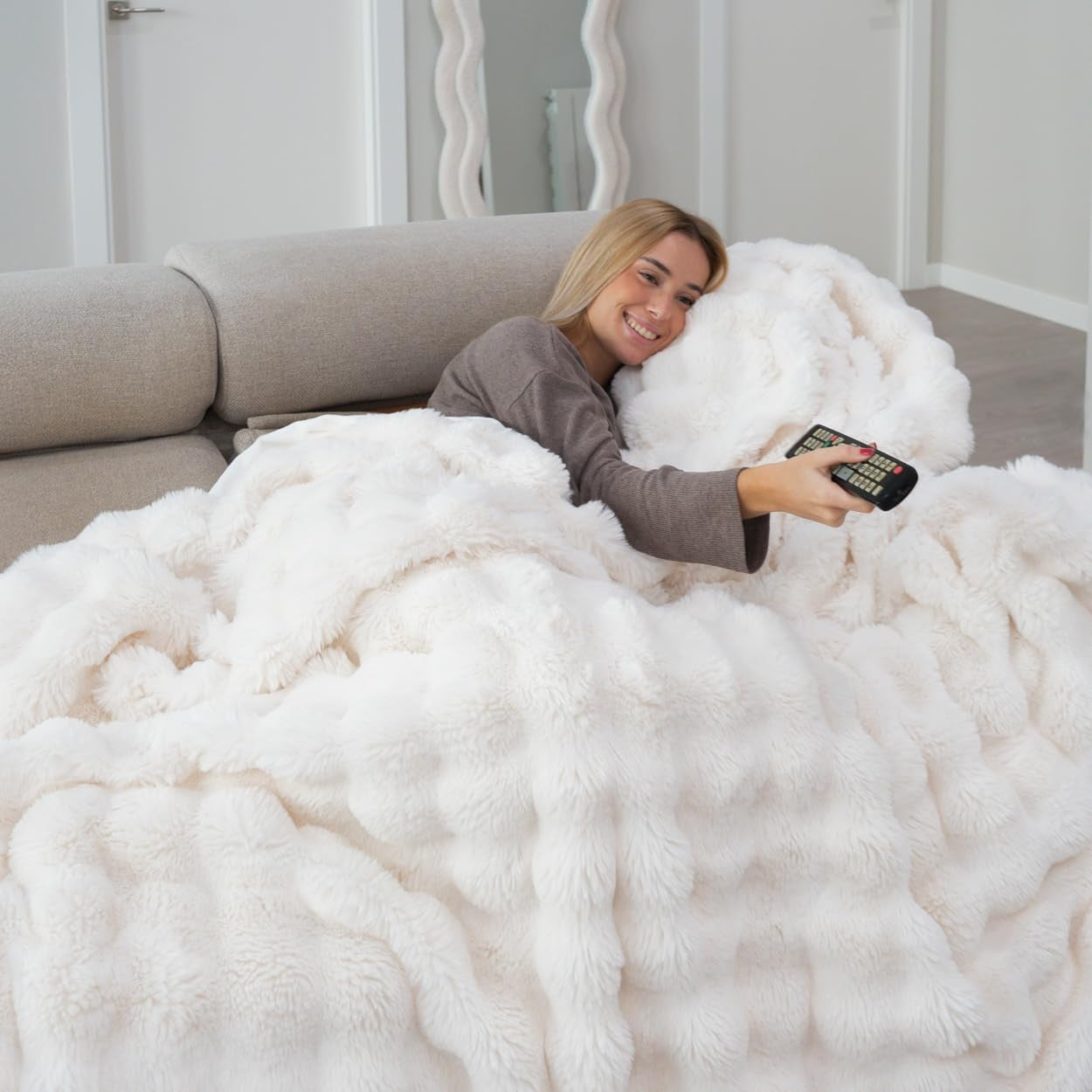 Flamingueo coperta accogliente - coperta termica, coperta ponderata, poliestere, coperta per divano, decorazione della stanza, coperta in pile, calore, letti, coperta, coperta invernale Letti e coperte Besuche den Flamingueo-Store