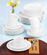 Seltmann Weiden 001.716175 Compact White Servizio di stoviglie da 30 pezzi, bianco/semplice
