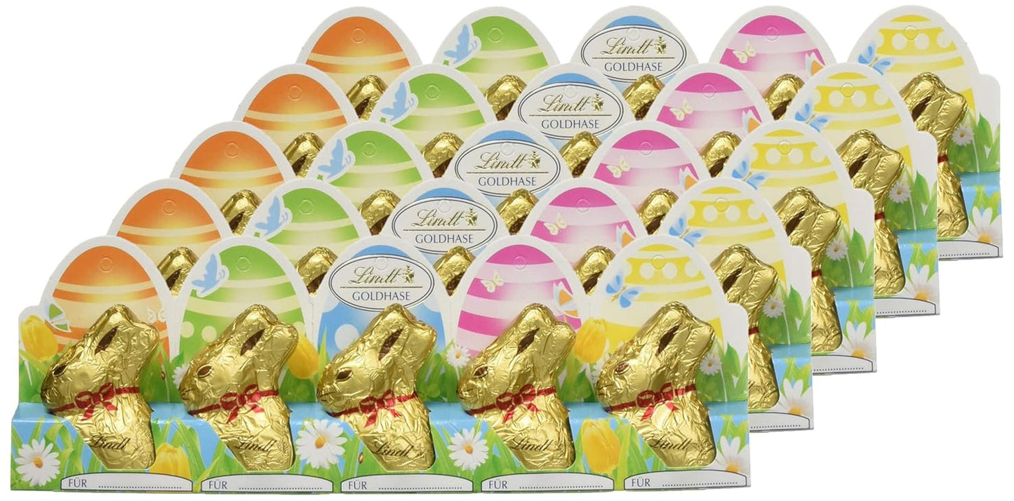 Confezione da 5 mini coniglietti dorati perforati (5 x 50 g)