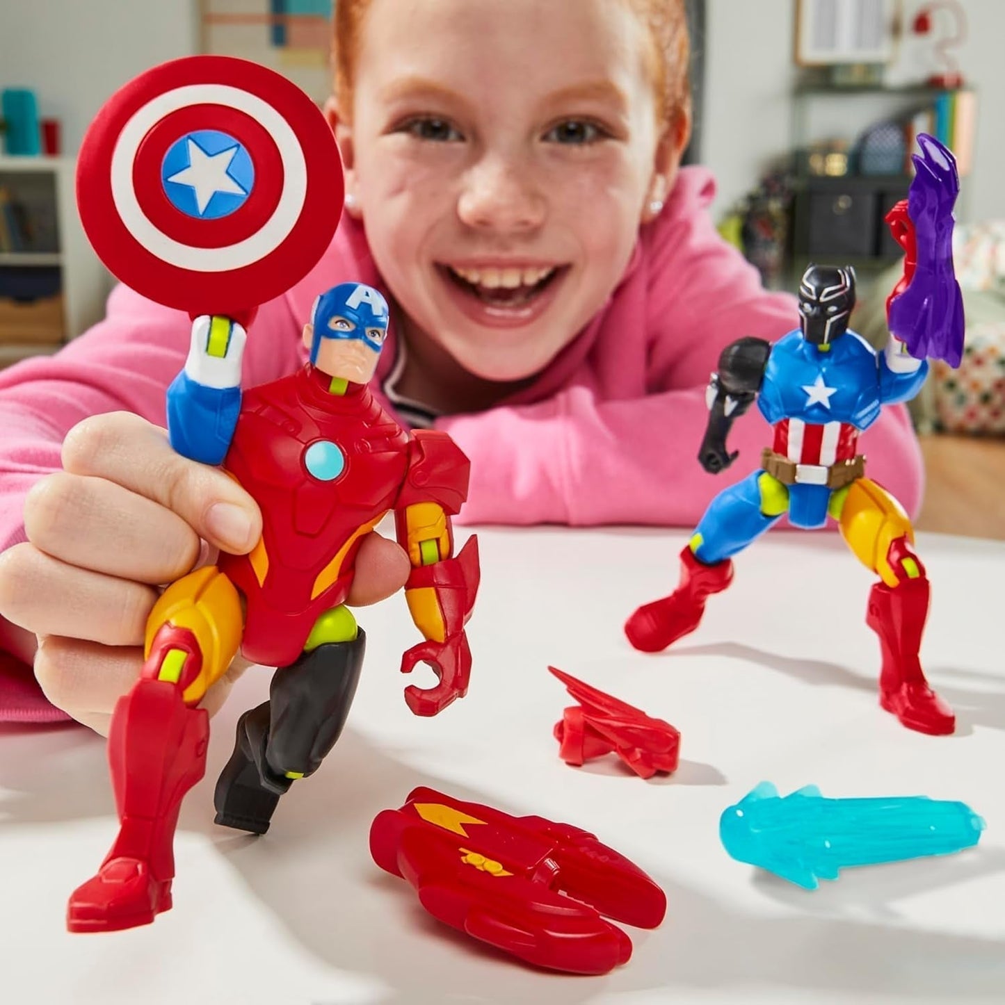 Mixmashers Marvel Capitan America Avengers Mix-And-Match Action Figure e accessori Action figure Naty Shop