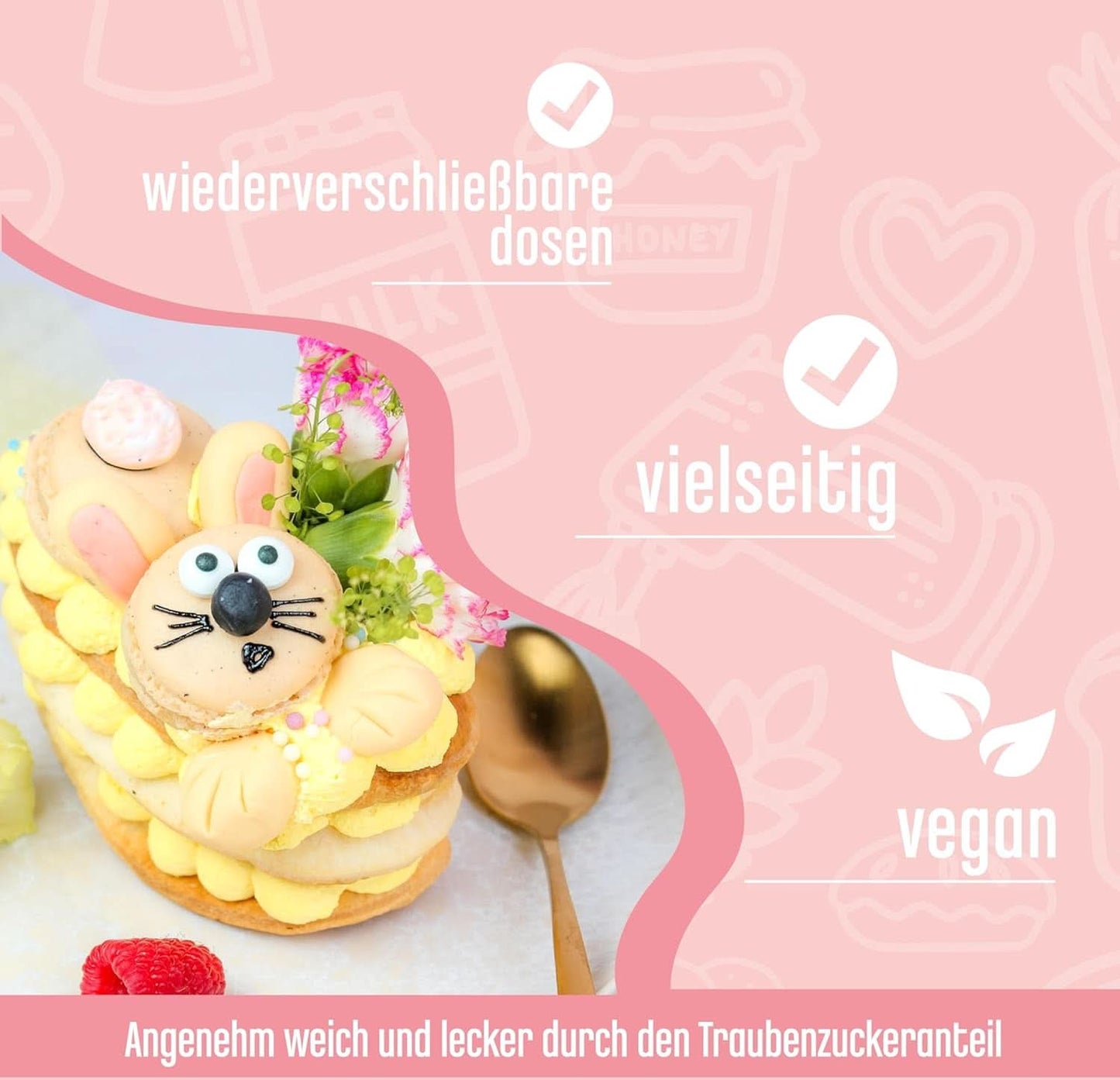 DECOCINO Perle di Sprinkles Bio - 60 grammi - Granelli di destrosio bio Sprinkles Naty Shop