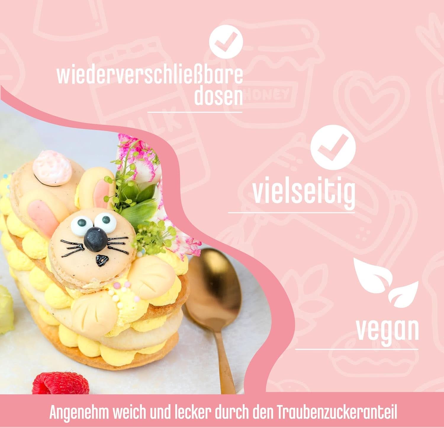 DECOCINO Perle di Sprinkles Bio - 60 grammi - Granelli di destrosio bio Sprinkles Naty Shop