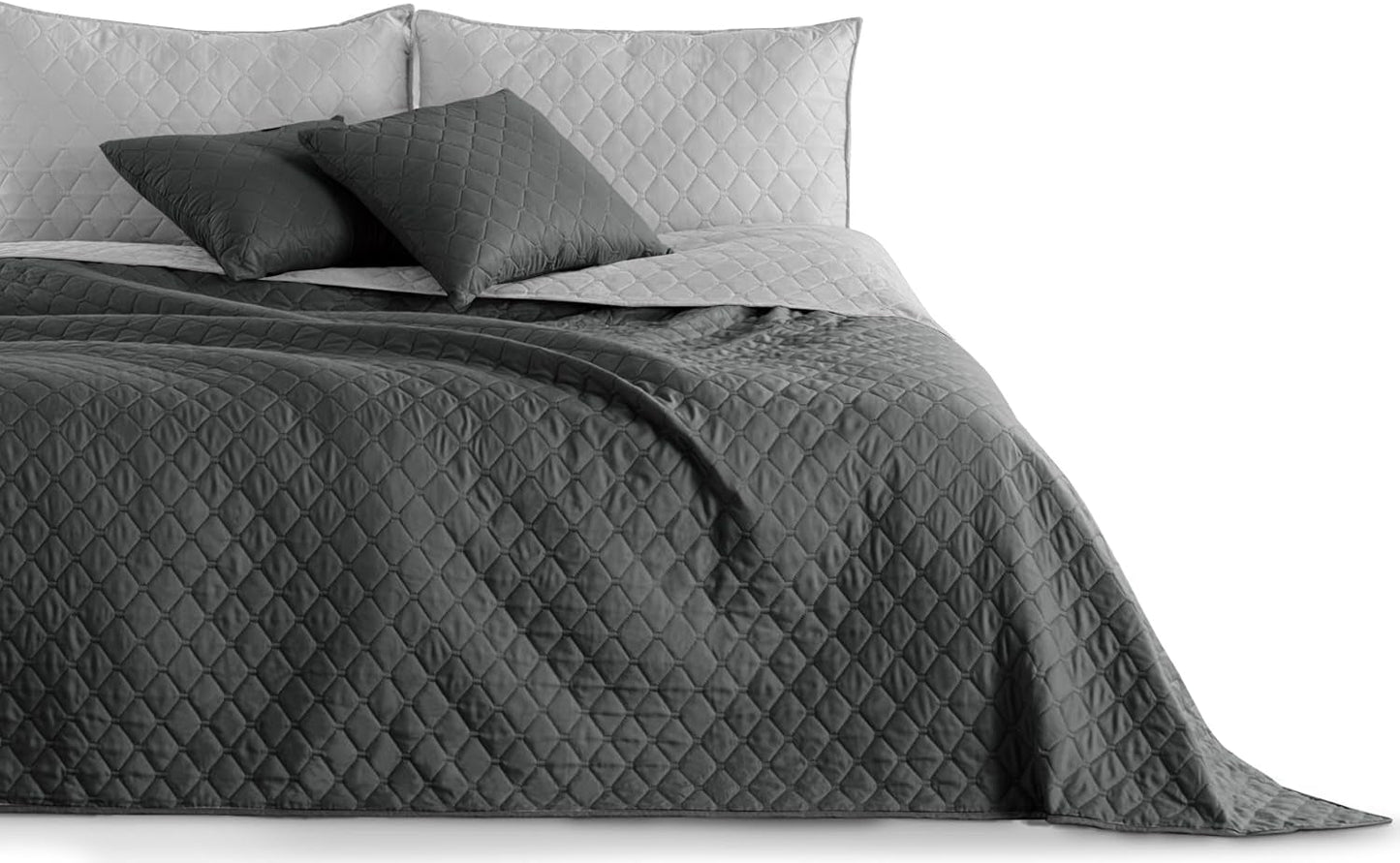Decoking Copriletto 200 X 220 Cm Grafite Antracite Grigio Argento Copriletto double face di facile manutenzione Axel Letti e Coperte Besuche den DecoKing-Store Axel Grafite Argento 200 X 220 Cm