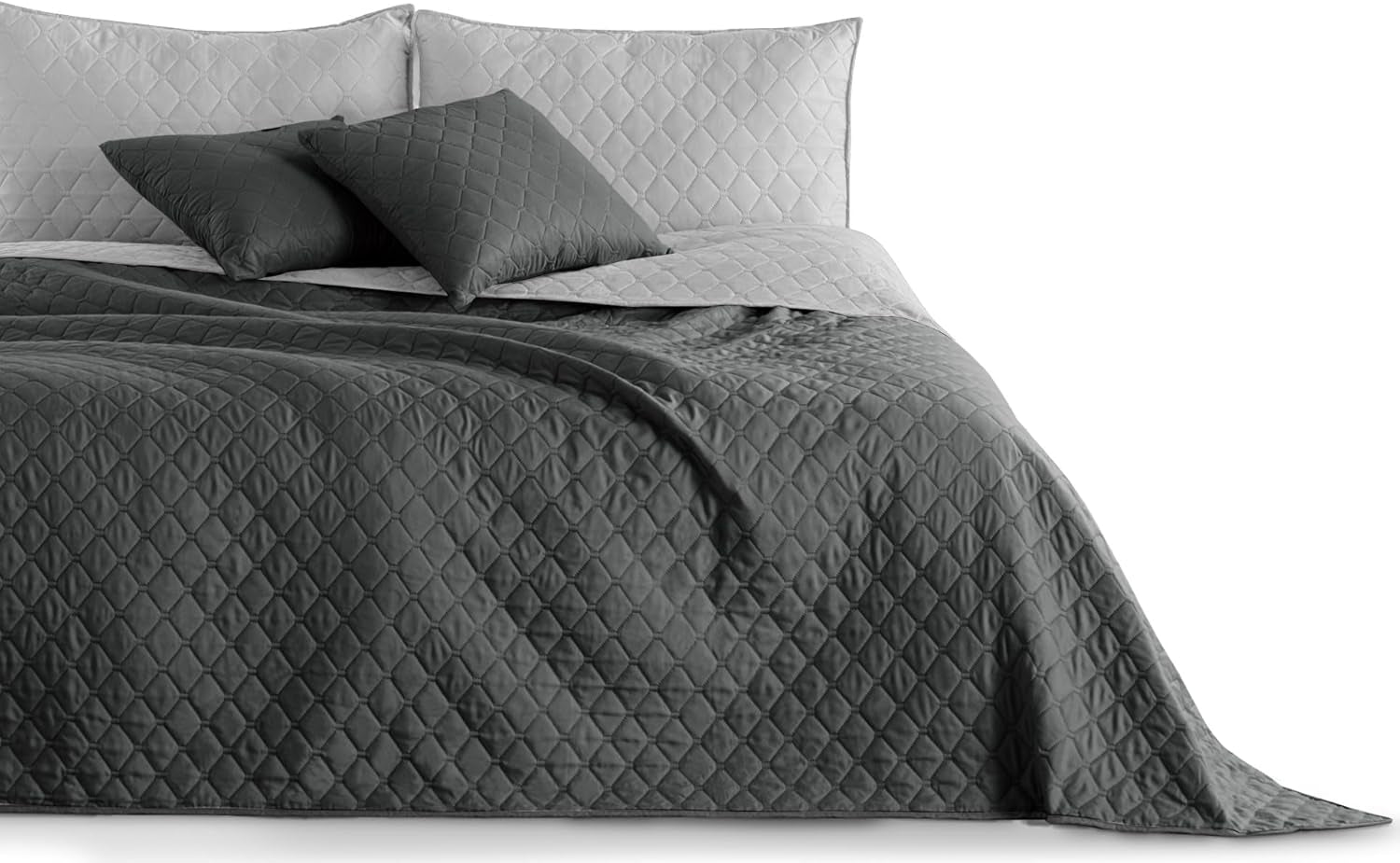 Decoking Copriletto 200 X 220 Cm Grafite Antracite Grigio Argento Copriletto double face di facile manutenzione Axel Letti e Coperte Besuche den DecoKing-Store Axel Grafite Argento 200 X 220 Cm