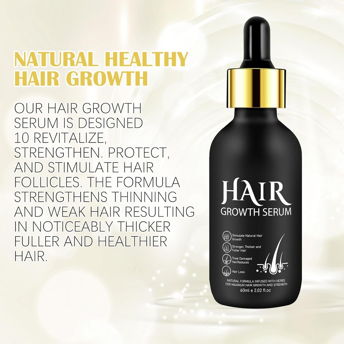 Olio biologico per la crescita dei capelli al 5% - Soluzione per uso esterno - Crescita e ispessimento dei capelli - Per perdita e diradamento dei capelli maschili - Riattiva i follicoli che si restringono - Dispenser a pompa preciso, Cura dei capelli da 60 ml Naty Shop