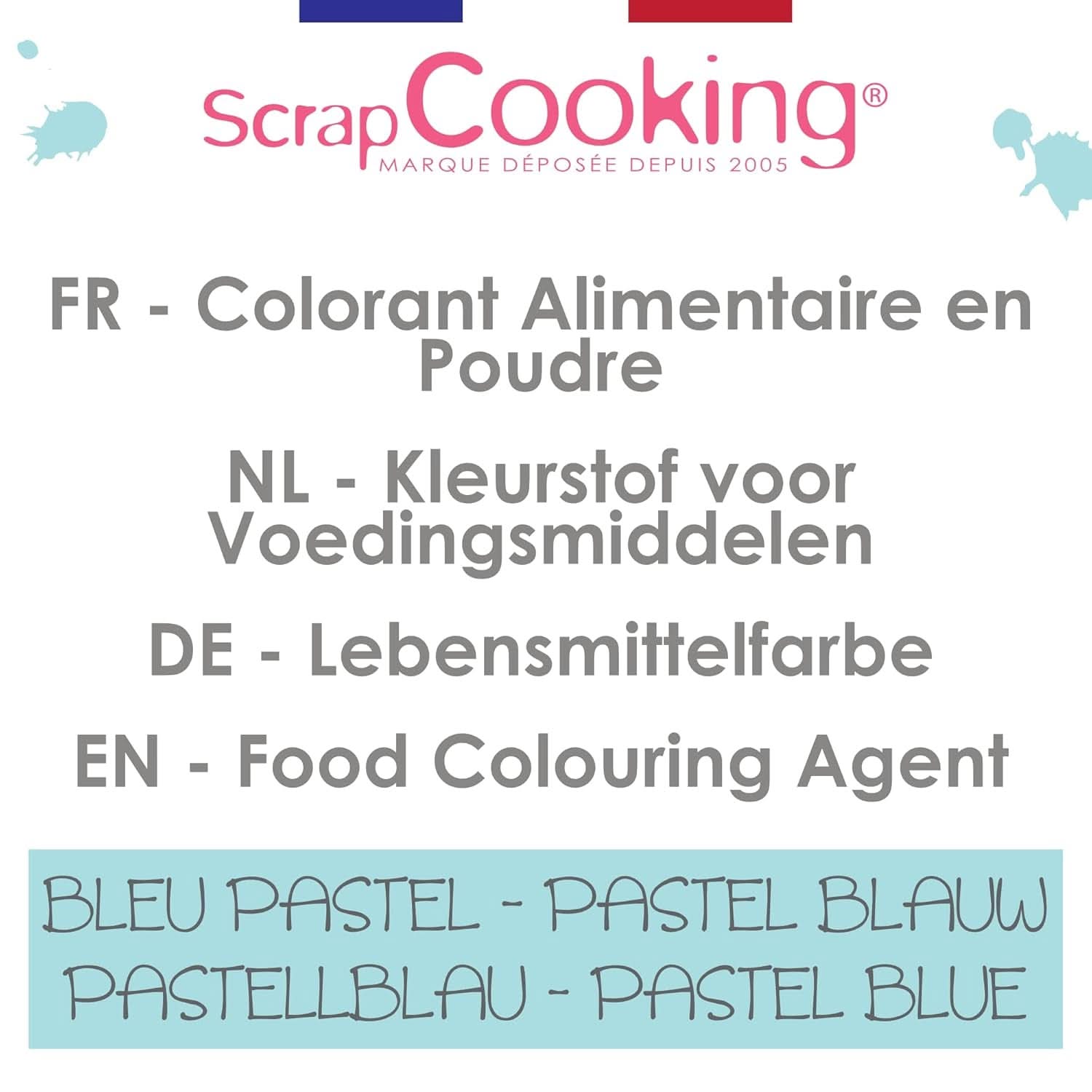 Scrapcooking, colorante alimentare in polvere, blu pastello, 5 grammi Naty Shop