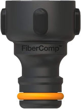 Fiskars Connettore per rubinetto, per rubinetti, Ø 21mm (G 1/2"), FiberComp, misura universale, 10g, Nero/Arancione, 1027053