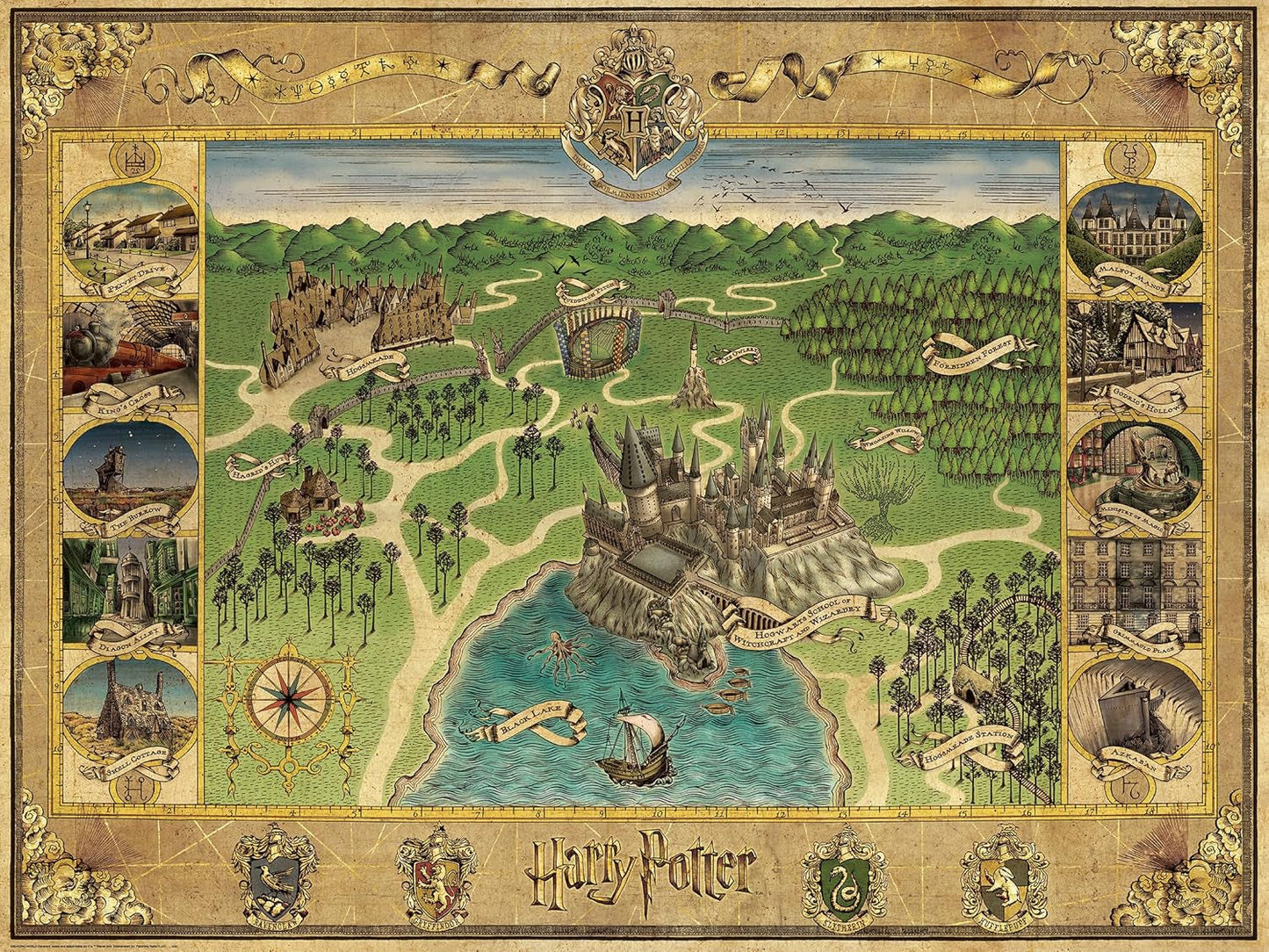 Ravensburger Puzzle 12000720 - Mappa di Hogwarts - Puzzle da 1500 pezzi per adulti e bambini 14+ Harry Potter Fan Merchandise Puzzle Naty Shop Fantasy