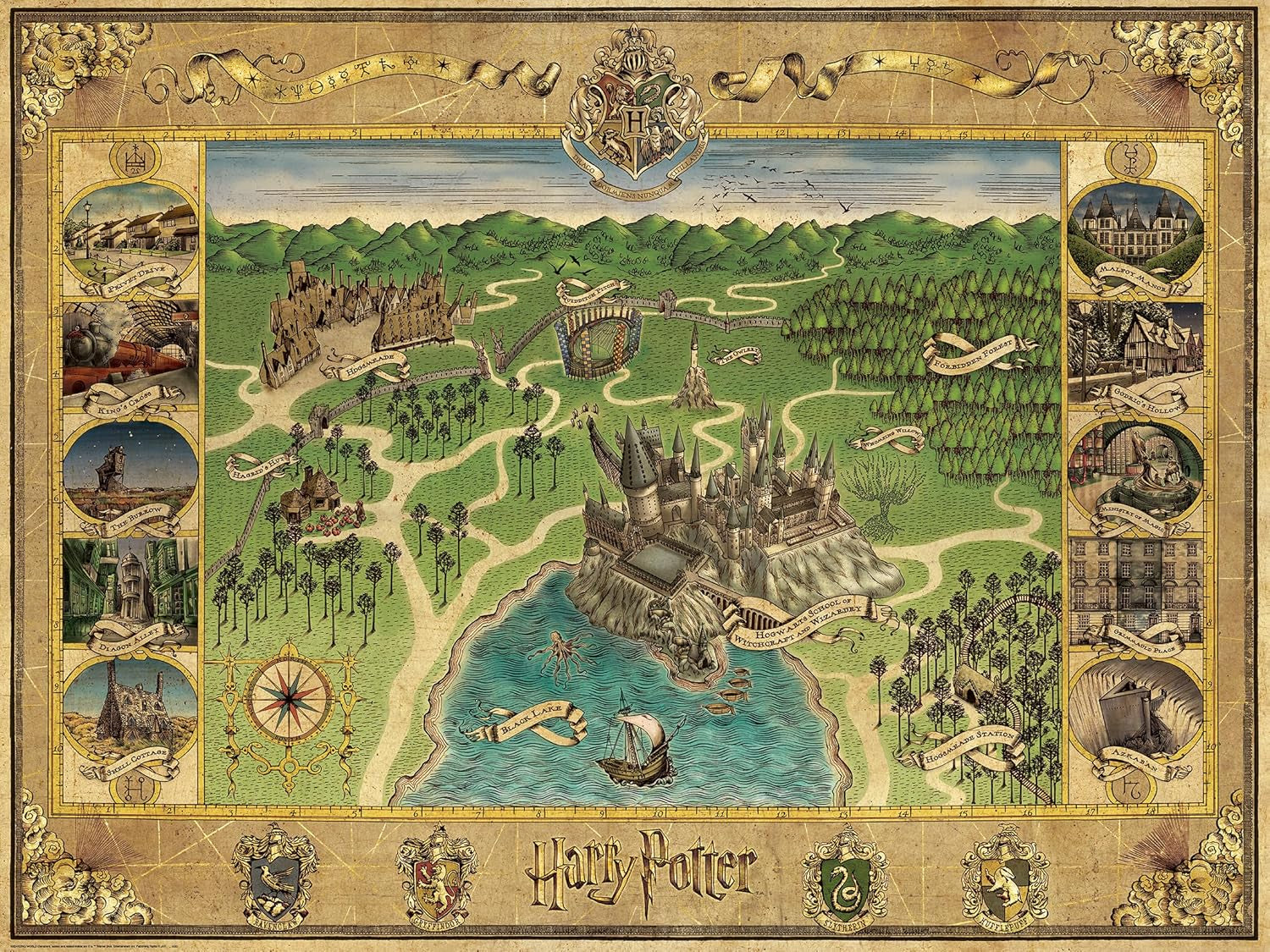 Ravensburger Puzzle 12000720 - Mappa di Hogwarts - Puzzle da 1500 pezzi per adulti e bambini 14+ Harry Potter Fan Merchandise Puzzle Naty Shop Fantasy