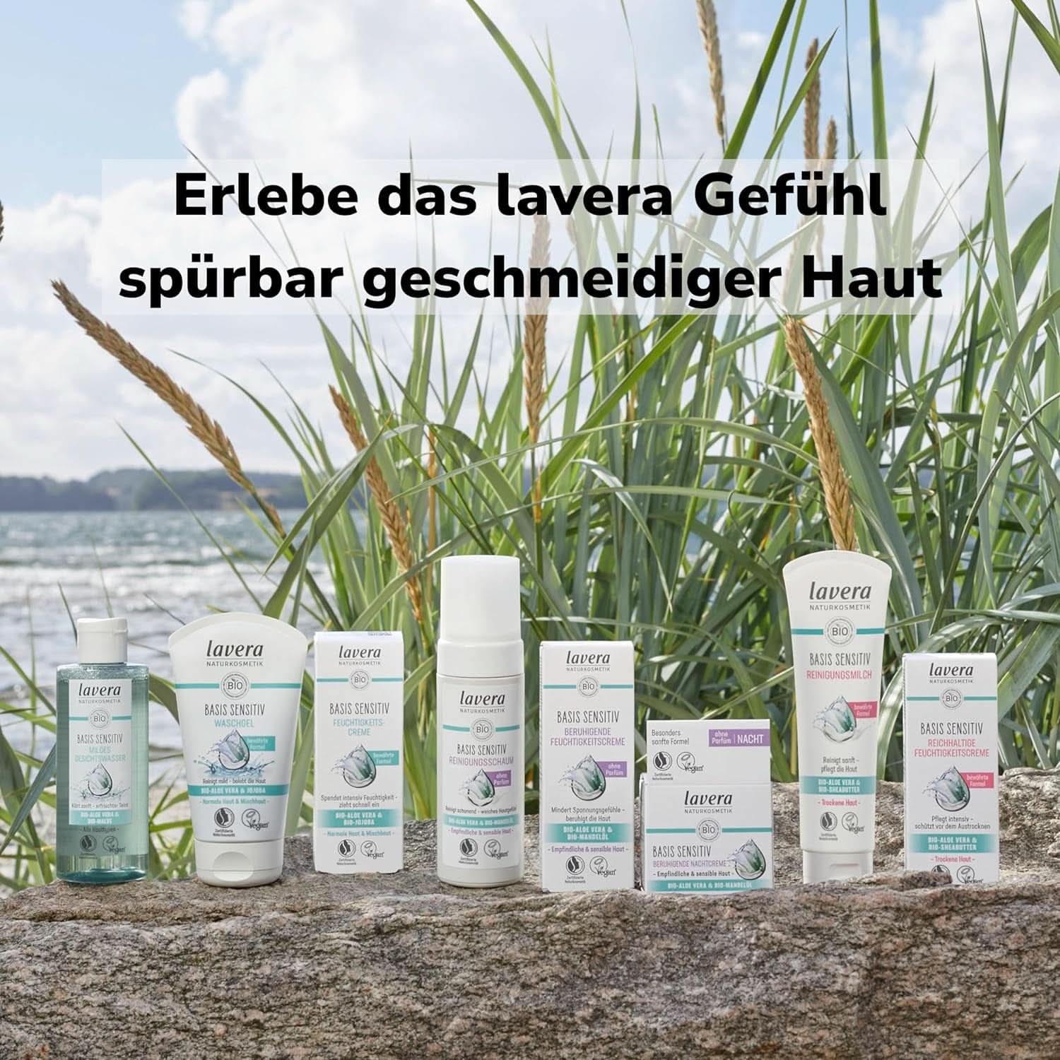 Lavera Basis Sensitiv, cura intensiva per pelli secche con Aloe Vera e olio di mandorle, 150 ml Naty Shop